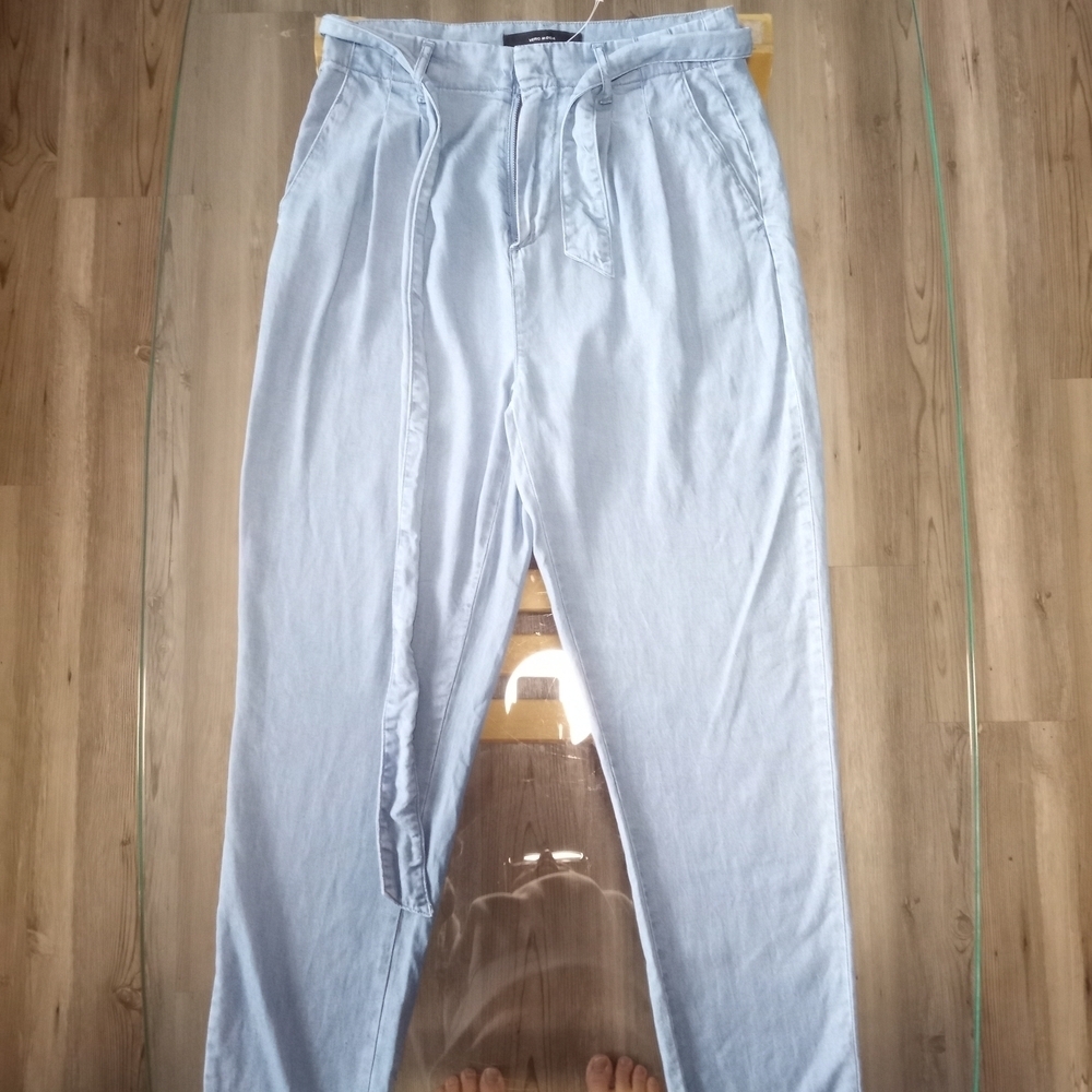 Vero Moda Sky Blue Loose Tie Casual Pants